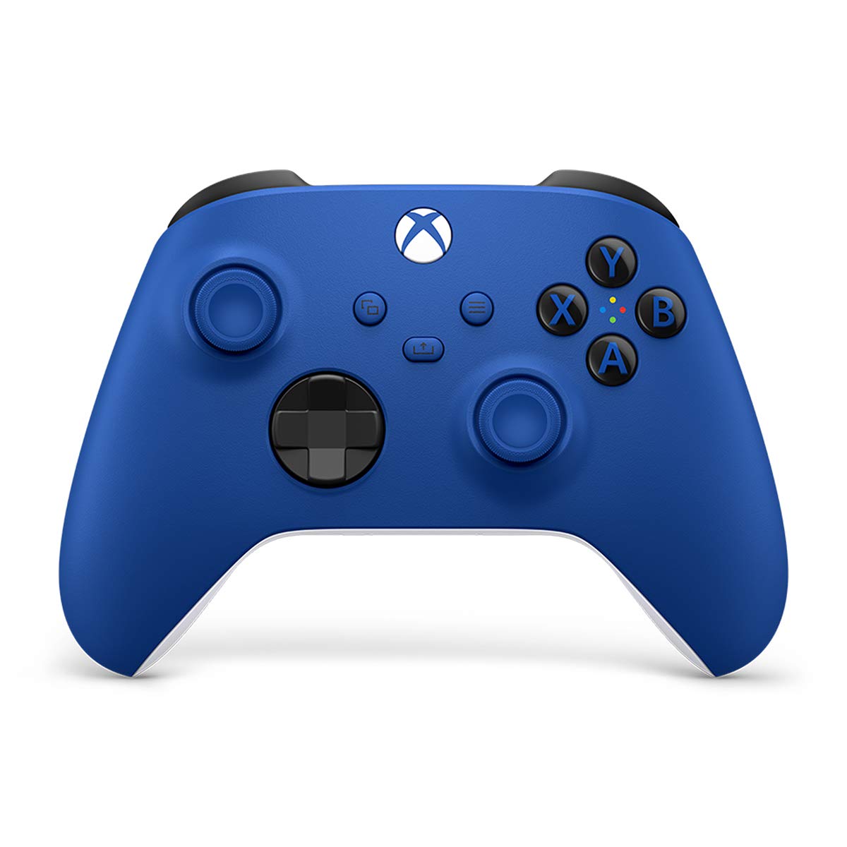 An Xbox Wireless Controller in Shock Blue, a very dramatic color.