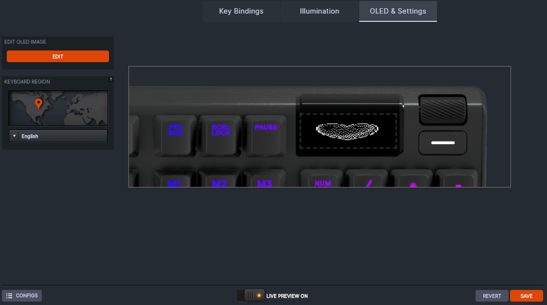 SteelSeries Engine OLED editor with heart drawing