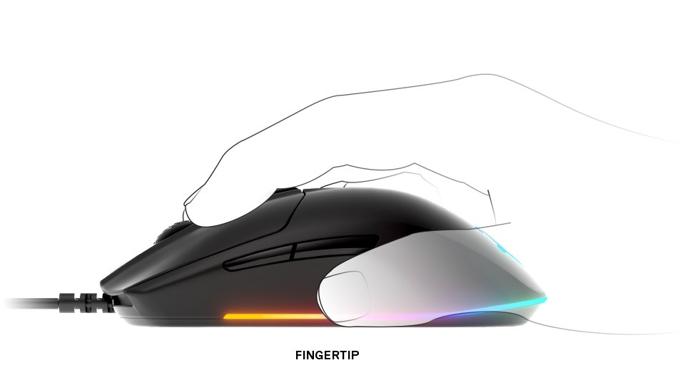 Rival 3 fingertip grip example