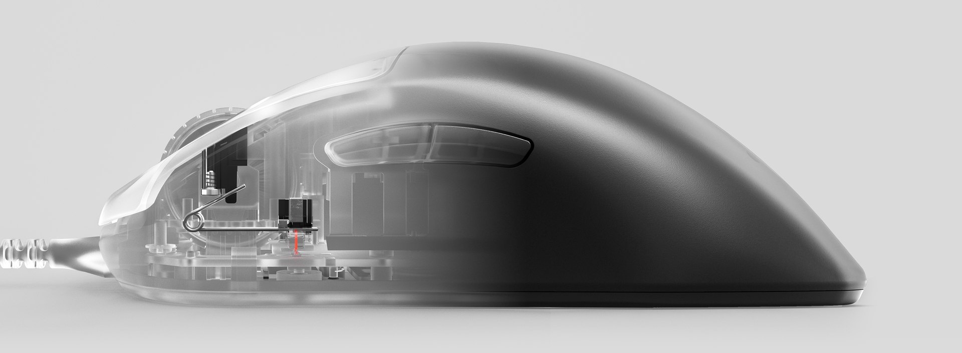 An illustrative render that shows off the Prime + Mouse's magnetic switch.