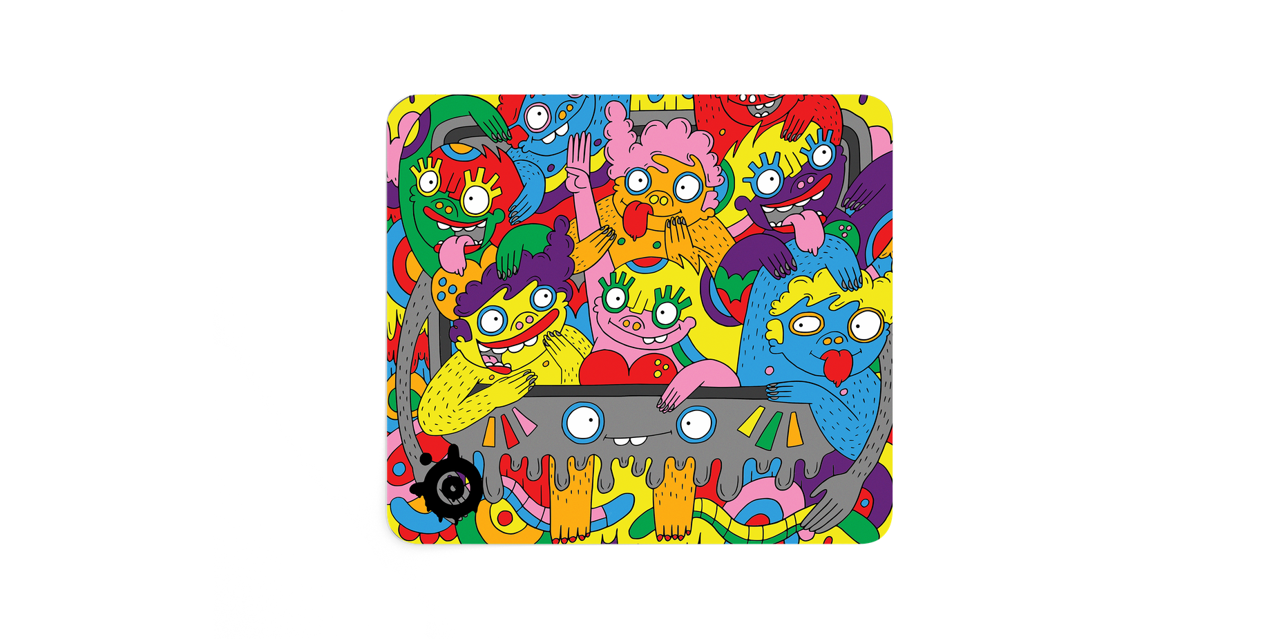 
 QcK Mousepad with Lauren Asta artwork from frontal view
 