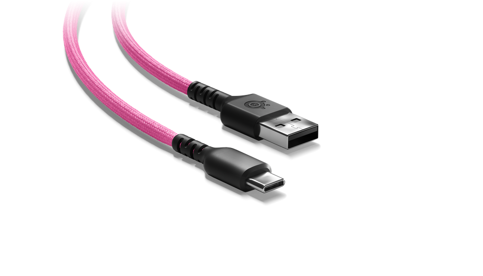 
 Closeup of an Aerox 3 supermesh braided mouse cable.
 