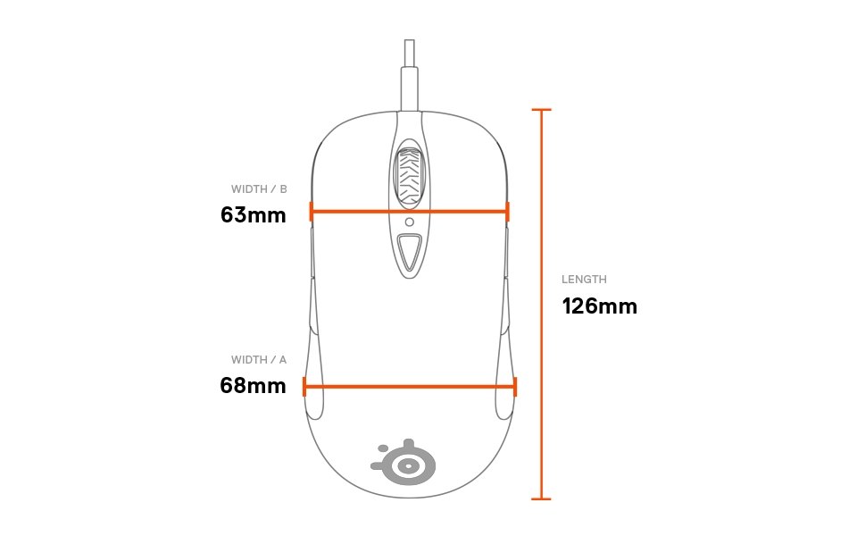 Sensei Ten top dimensions: length 126mm, width b front 63mm, width a rear 68mm