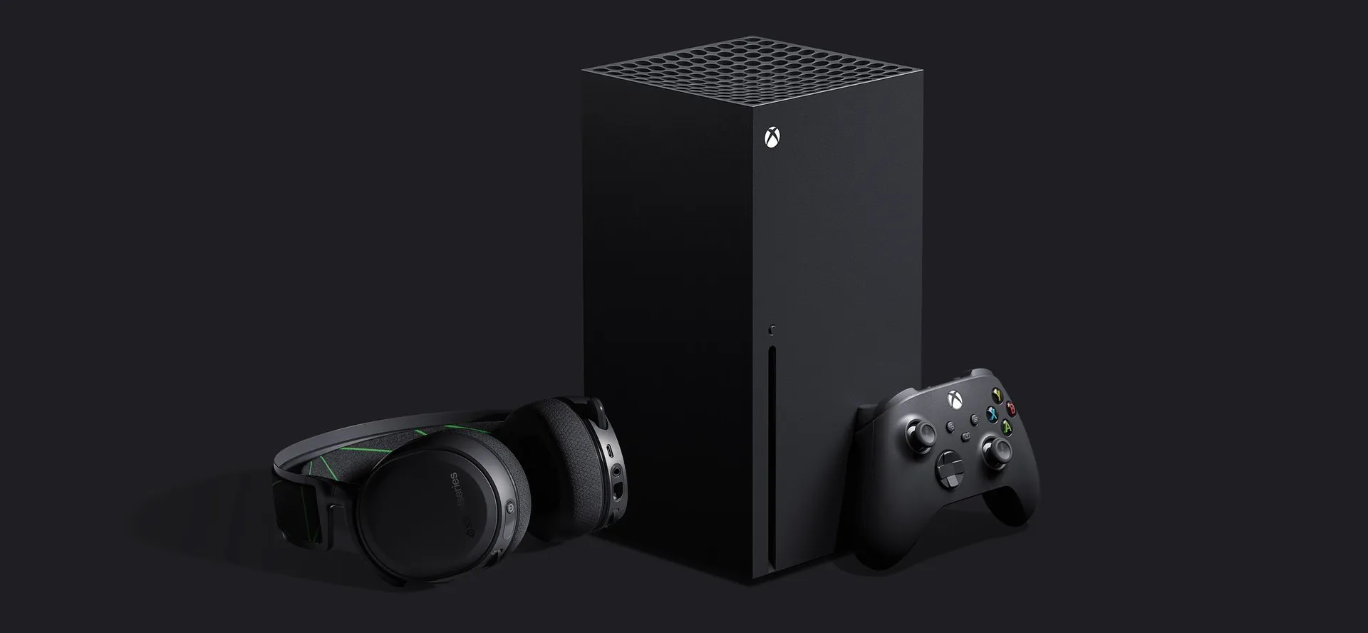 Image of the A7X leaning against the new Xbox Series X