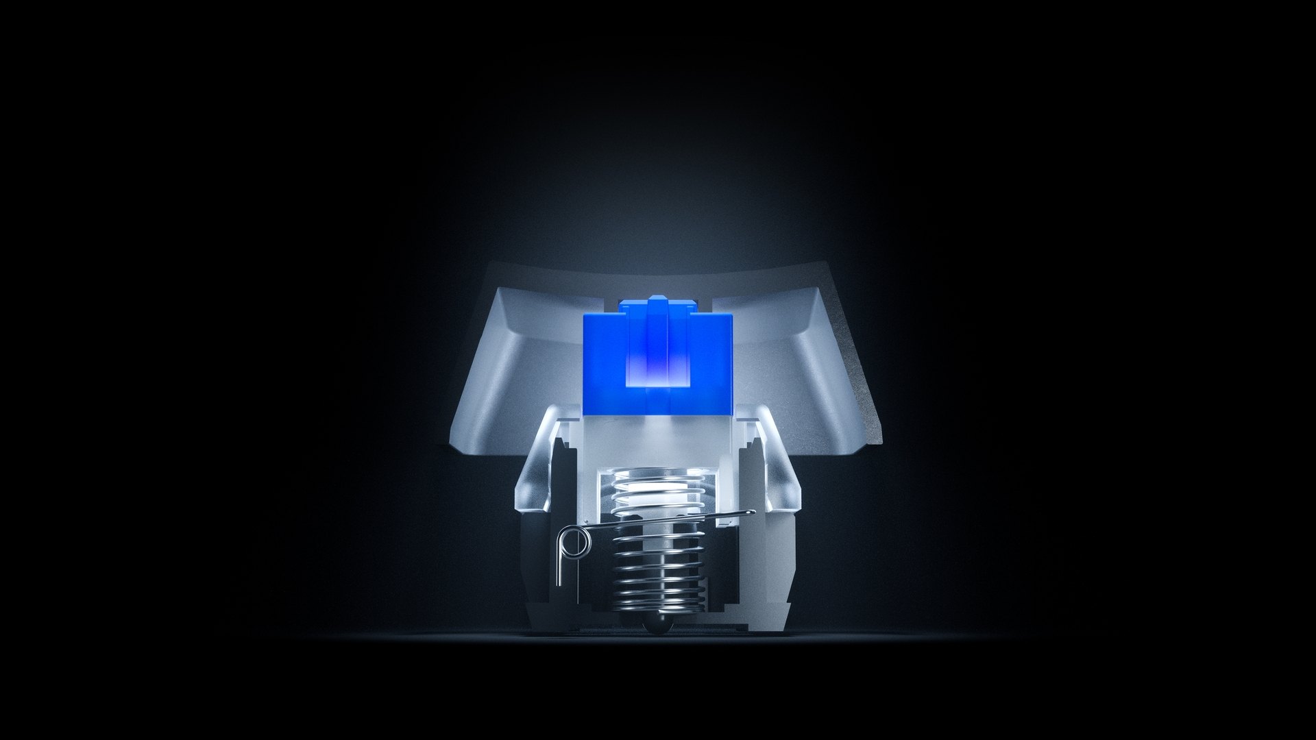 X-ray of an Apex 5 Hybrid mechanical switch, showing the internals