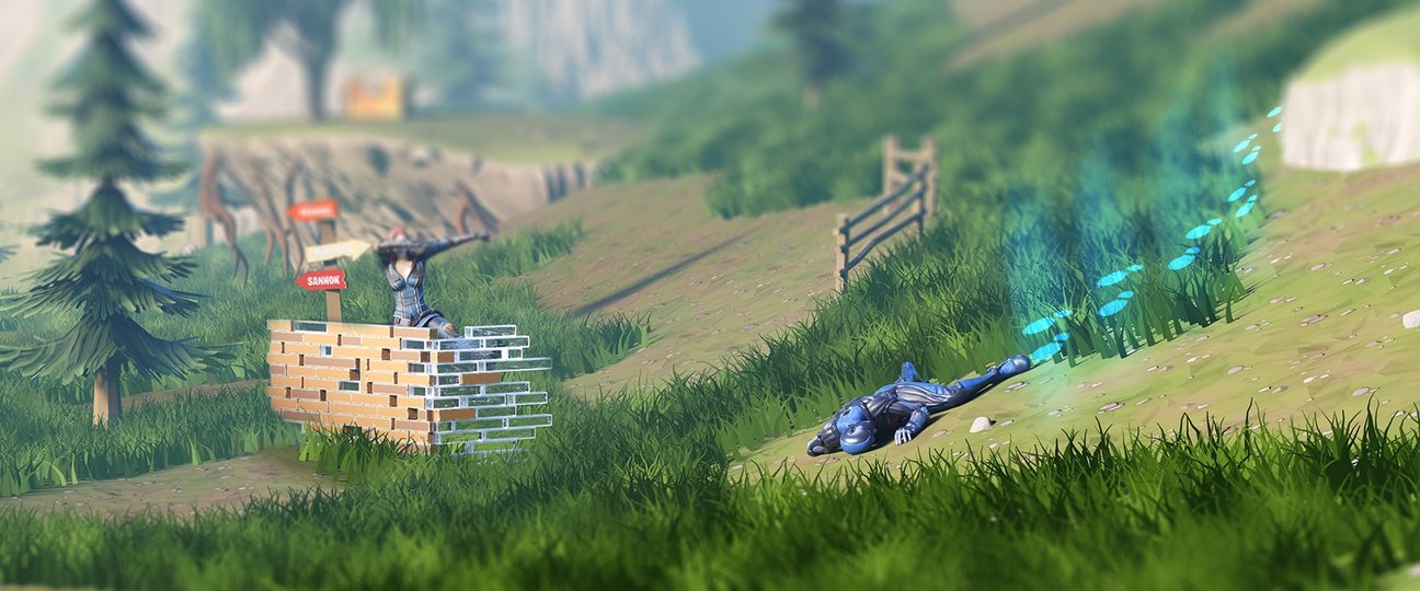 in game where player is dabbing because they can hear the footprints better than their opponents