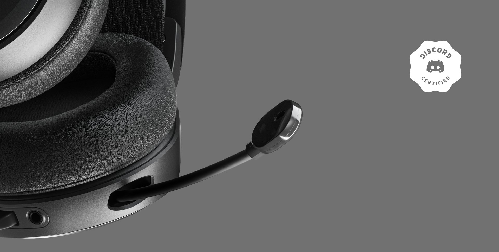 A closeup of the Arctis Prime's clearcast microphone.