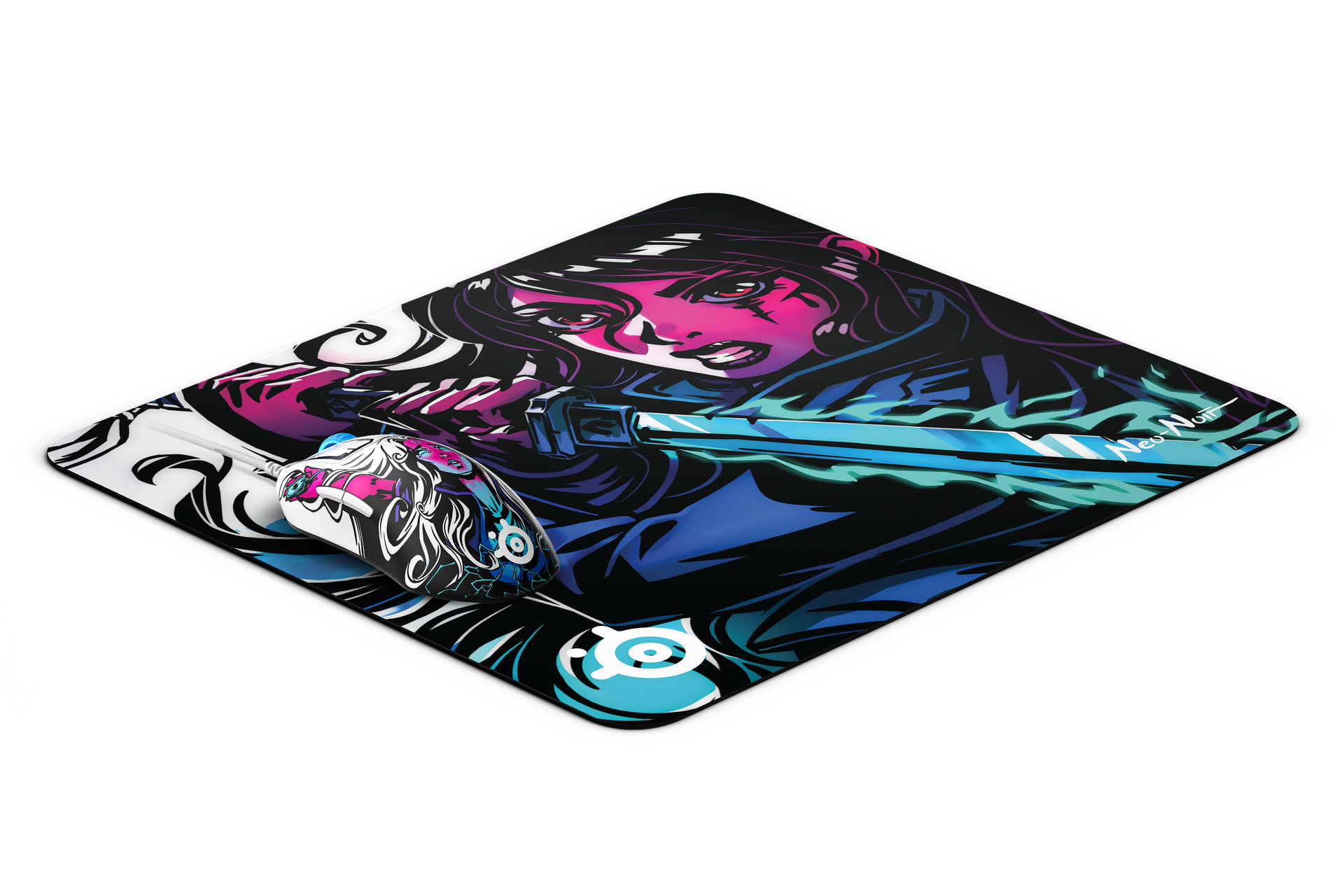 An Arctis headset stand with a headset resting on it.